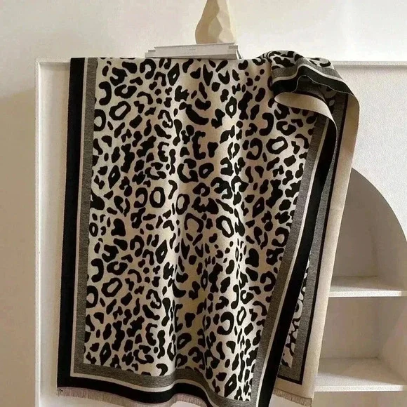 Multicolor Casual Women's Boho Double-Sided Leopard Print Jacquard Imitation Cas